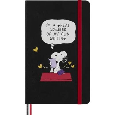 Bild av Moleskine Peanuts Snoopy Verehrer Notizbuch limitierte Ausgabe, L/A5, liniert, fester Einband, Schwarz