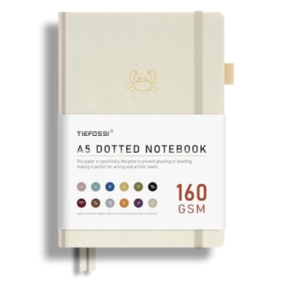 Bild av TIEFOSSI Bullet prickig journal, Cancer Constellations prickanteckningsbok, med 256 numrerade prickiga rutnätssidor, 160 gsm luftningssäkert tjockt papper, för kvinnor män