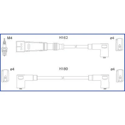 Bild av HITACHI 134715 Jeu De Fils d&#039;Allumage AUDI: 80 B4 Berline, Cabriolet B4, 100 C4 Avant, VOLKSWAGEN: Passat B2 3/5 portes, Berline