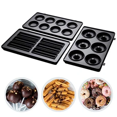 Bild av Russell Hobbs 3 pack snacksplattor, Cake Pop, Mini Donut och Churros passar till Fiesta i 1 grill 24540 56, diskmaskinssäkra delar med non stick beläggning, 25490 56