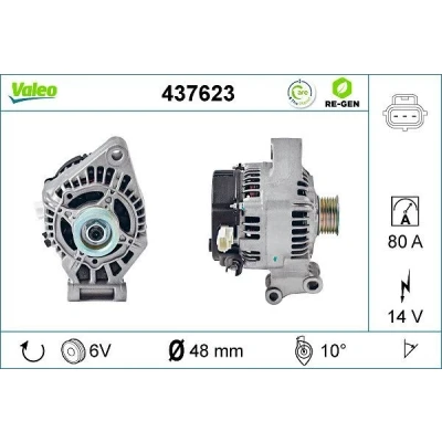 Bild av VALEO 437623 Alternateur 14V 80A FORD: Focus 2, C Max, Mk1 3/5 portes