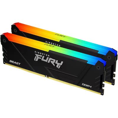 Bild av Kingston FURY Beast RGB 16 GB 3 600 MT/s DDR4 CL17 DIMM (Kit med 2) datorminne KF436C17BB2AK2/16