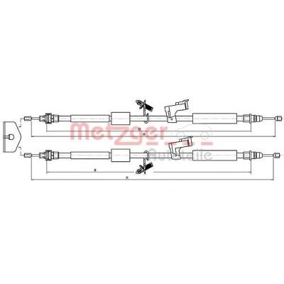 Bild av METZGER 10.5370 Câble De Frein arrière 1816/1700+1860/1745 à disque COFLE FORD: Focus C Max, 2, Max