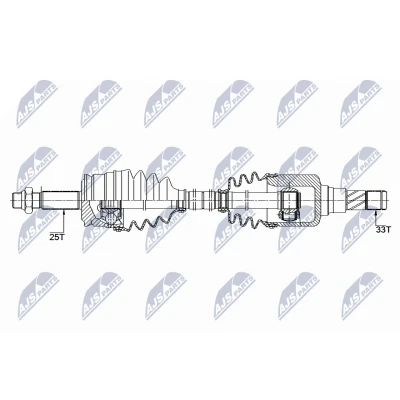 Bild av NTY NPW ME 118 Arbre de transmission Essieu avant droit 916 75 SMART: Forfour I, MITSUBISHI: COLT 6