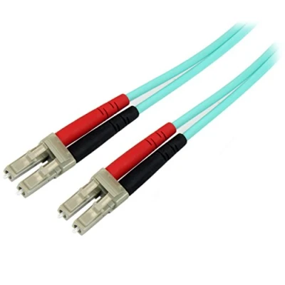 Bild av StarTech.com aqua OM4 Duplex Multimode Fiber Optic cable 100 Gb 50/125 LSZH LC/LC 1 m network Blå meter
