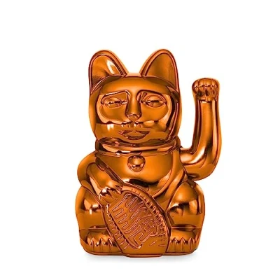 Bild av DONKEY Lucky Cat Cosmic Edition Mars Shiny Copper Winkekatt, Maneki Neko, 15 cm, i presentförpackning