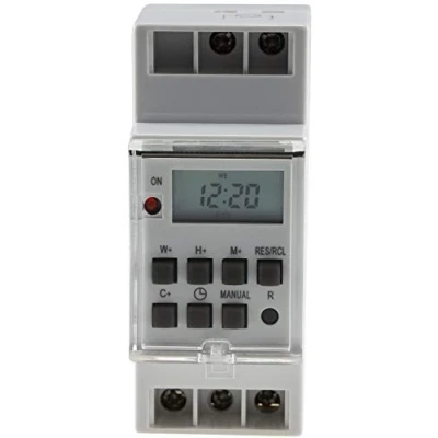 Bild av ChiliTec timer digital för toppskenor kontrollpanel 230 V/16 A installation kopplingsbox programmerbar dag vecka LC display veckotimer