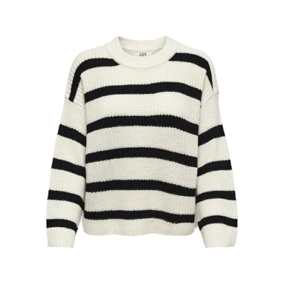 Bild av JDY Justy L/S Stripe NOOS Stickad tröja, Storlek: Small, Eggnog