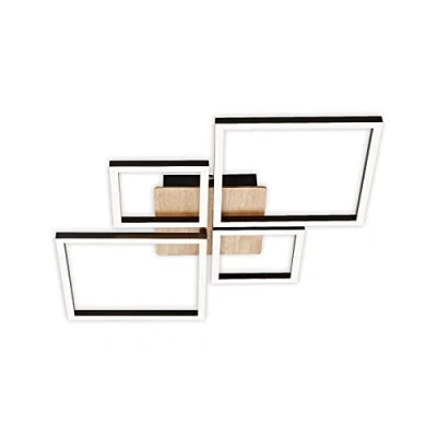 Bild av BRILONER Leuchten LED taklampa, svängbar, dimbar, 48 watt, 4 000 lumen, 3 Kelvin, svart trä, 750 x 470 73 mm (L B H) 3128 014