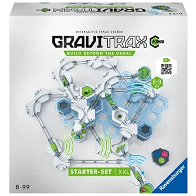 Bild av Ravensburger GraviTrax POWER starterset XXL. Utbyggbar kulbana med elektroniska element och fjärrkontroll. Murmelbana, pedagogiska leksaker byggleksaker för barn från 8 år