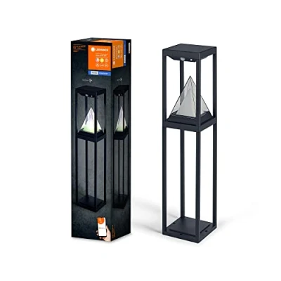 Bild av LEDVANCE SMART+ utomhus Bluetooth solcellsljus, med varmvitt (3000K) och färgljus, användbar utan ström, upp till 2,5 timmars brinntid vid 100 % ljus, laddningsbar USB C kabel IP44 svart