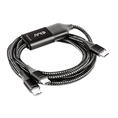 Bild av Club 3D USB kabel 24 pin C (hane) till 1.83 m strömförsörjning (100W), stöd för Power Delivery 3.0, 2.0