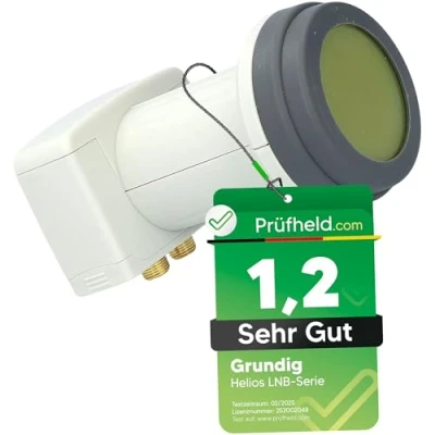 Bild av [Testa mycket bra, notera 1,2 *] GSS Helios Twin LNB 4X F kontakt, med LTE avskärmning &amp; Sun Protect UV skydd, 2 fack 4K HD för deltagare, TV satellitmottagare, satellitskål