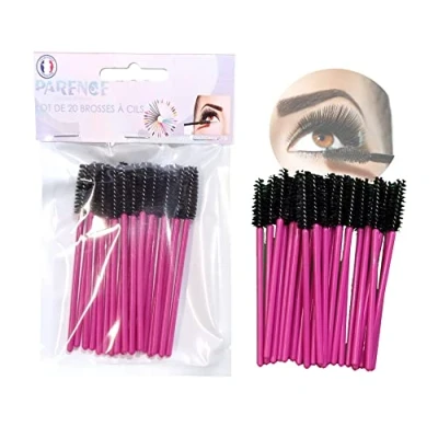 Bild av PARENCE 20 stuks wimperborstels, semi herbruikbaar en wasbaar, van zachte premium vezels, wegwerpproduct na 5 toepassingen, wimperkwasten, make up kwasten, mascara, wenkbrauwkwast, applicator