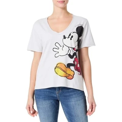 Bild av Desigual Mickey Joker Tshirt med print, Storlek: XS, White