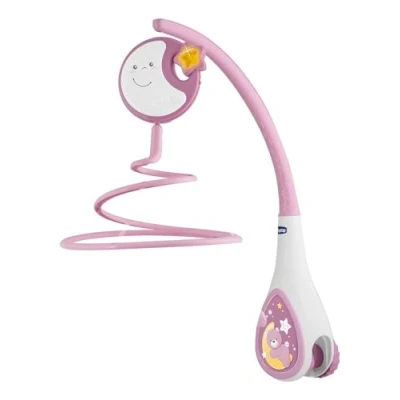 Bild av Chicco Next2Dreams 3 i 1 nyfödd karusell med elektronisk musiklåda för spjälsäng och barnsäng, kompatibel Next2Me spjälsäng, ljudeffekter, mjuk ljusprojektor, musik 0+ månader, rosa