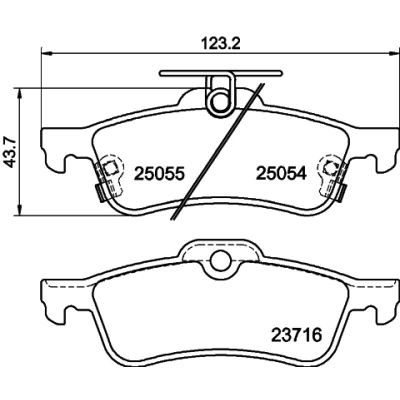 Bild av HELLA 8DB 355 020 501 Jeu de plaquettes frein avec indicateur d&#039;usure HONDA: CIVIC 9, 9 Tourer