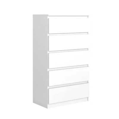 Bild av Elegant och rymlig byrå 5 lådor 70 cm, vit, x 39 125 cm