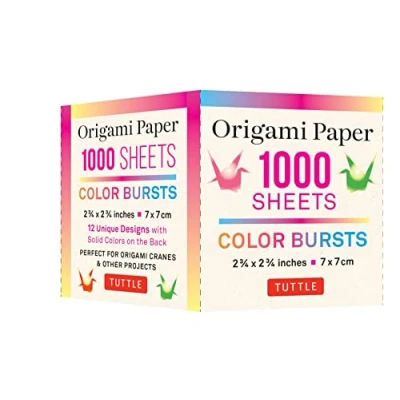 Bild av Origami Paper Color Bursts 1,000 Sheets 2 3/4 in (7 cm): Double Sided Printed With 12 Unique Radial Patterns (Instructions for Crane Included)