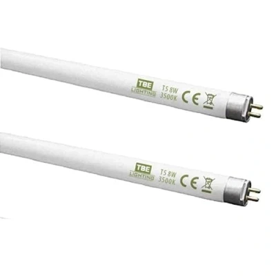 Bild av TBE belysning T5 8 W fluorescerande rörlampor 288 mm CFL glödlampor G5 2 stifts basbeslag högeffektiva lampor, för nödsituation och lysrör mjuka vita 3 500 K (2 pack)