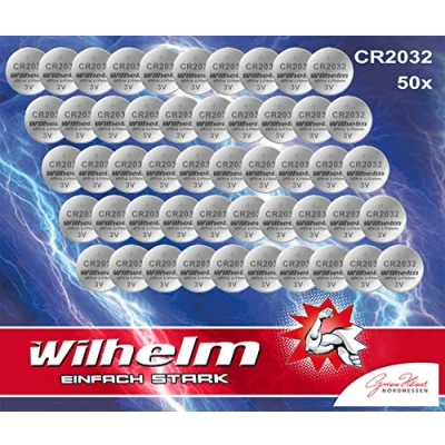 Bild av Wilhelm 6779 Batteri, Flerfärgad, CR2032 x 50 stycken