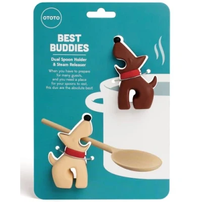Bild av OTOTO Best Buddies hund kök skedhållare, 2 pack matlagningsskedställ för köksbänk spatel, slevhållare, köksredskapshållare värmebeständig och diskmaskinssäker redskapshållare