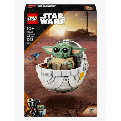 Bild av LEGO Star Wars Grogu with Hover Pram, Byggleksak att samla på, Byggbar figur, Lekfull byggsats och rumsdekoration, Rolig present till pojkar, flickor fans 75403