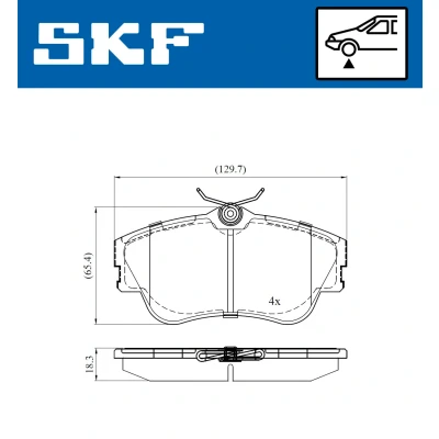 Bild av SKF VKBP 80321 Jeu de plaquettes frein non préparé pour indicateur d&#039;usure VOLKSWAGEN: Transporter 4 Bus,
