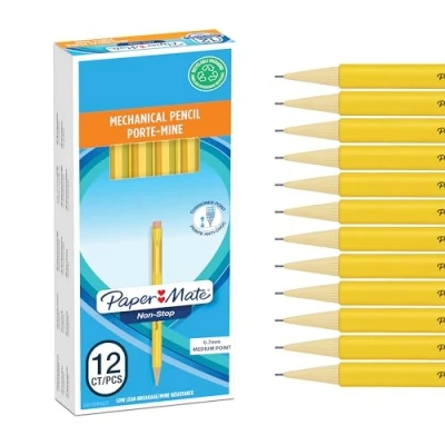 Bild av Paper Mate Non Stop mekanisk penna 0,7 mm HB #2 Gult fat 12 stycken