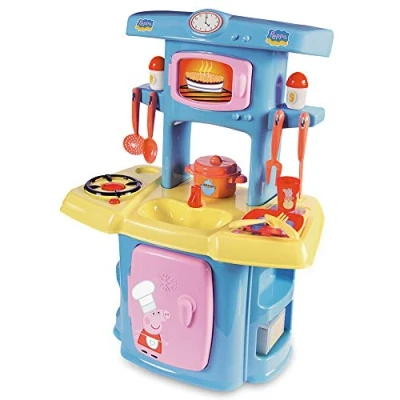 Bild av Smoby Mi Cocina Peppa Pig Putz Ecoiffier barnkök med 13 tillbehör, 100% officiell licensierad produkt, för pojkar och flickor från 18 månader (1711), färgglad, 60,5 x 42,7 24,6