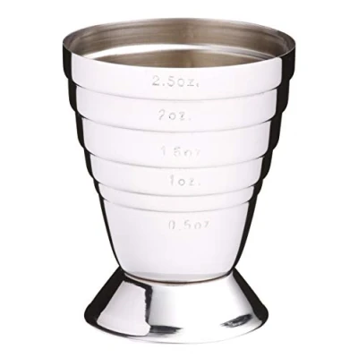Bild av Bar Craft Jigger mätkopp för alkohol, rostfritt stål, med 6 måttmarkeringar, 75 ml volym, 7 cm x 5,5