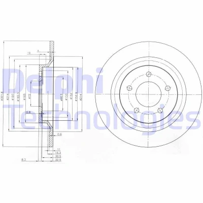 Bild av Bromsskiva DELPHI BG4026