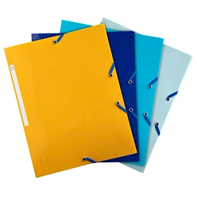 Bild av Exacompta Gummibandsmapp PP BeeBlue 3 klaff A4 sorterade färger 4/fp