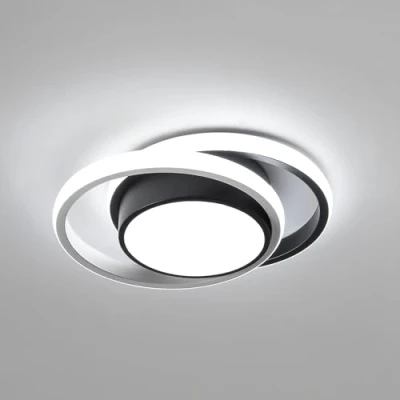 Bild av Comely LED Taklampor, Taklampa 32W 2350LM, Rund Modern för vardagsrum kök badrum sovrum korridor, Kallvitt 6500K, svart,Diameter 28cm