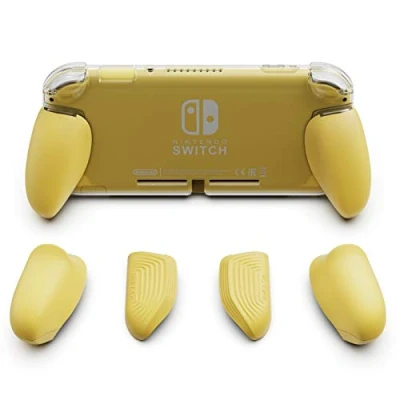 Bild av Skull &amp; Co. GripCase Lite: A Comfortable Protective Case with Replaceable Grips [to fit All Hands Sizes] for Nintendo Switch Lite [No Carrying Case] Yellow