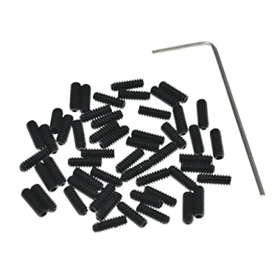 Bild av Dopro 100 pack metrisk M3 x 8 mm svart gitarr bro sadel höjdjusteringsskruvar för FD Stratocaster/Telecaster