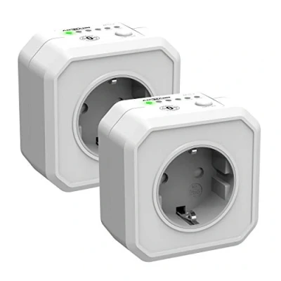 Bild av ANSMANN Timeruttag, omkopplingsbart energisparuttag med nedräkningstimer för järn, kaffebryggare, tvättmaskin etc. (tidsintervall kan väljas via strömbrytare) 2 stycken, Aes1 vit