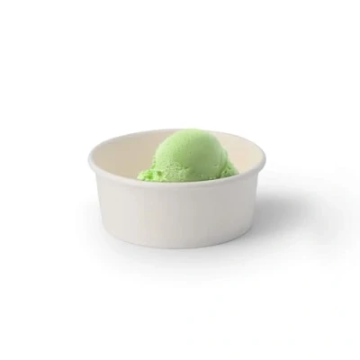Bild av Greenbox 50 x glassbägare kartong 100 ml vit engångsmugg plastfri och biologiskt nedbrytbar dessertskål to go mugg
