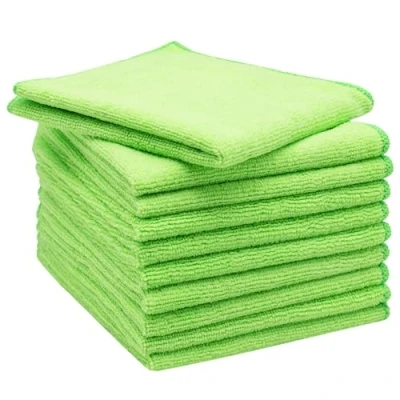Bild av Zollner set med 10 mikrofiberhanddukar, 32x32 cm, 270 g/m², absorberande och mjuk, grön