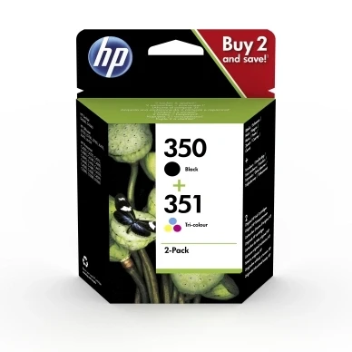 Bild av HP 350 svart / 351 trefärgsbläckpatron, original, 2 pack