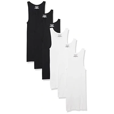 Bild av Amazon Essentials Men&#039;s Linne undertröjor, Pack of 6, Svart/Vit, S