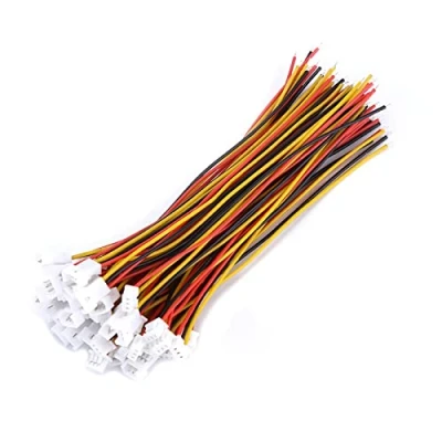 Bild av Walfront 20 st JST 1,25 mm 3 polig mikroelektrisk hane och honkontakt med kablar 100 (3 stift)
