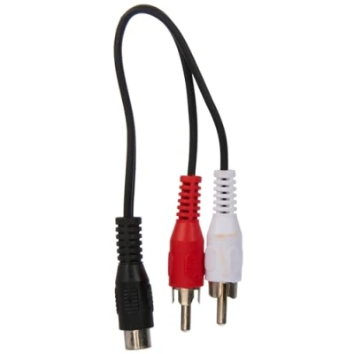 Bild av Goobay 50375 2 x RCA kontakt till 1 koppling, Audio Y adapterkabel, OFC, dubbelskärmad, svart, 0,2 m
