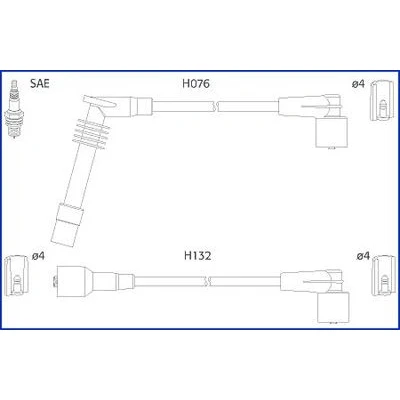 Bild av HITACHI 134246 Jeu De Fils d&#039;Allumage OPEL: Corsa B 3/5 portes, Astra F CC, Cabriolet