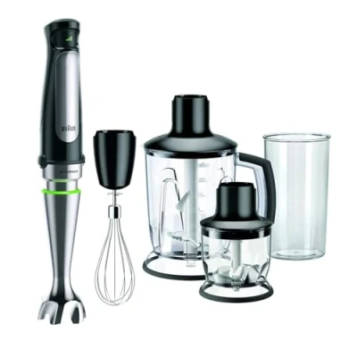 Bild av Braun MultiQuick 7 MQ 7075X, Stavmixer med matberedare, Mixer Avtagsbar Blandningsfot i Rostfritt stål ActiveBlade Teknik, Varierande Hastighet, inkl. 3 delat Tillbehörsset, 1000W, Svart
