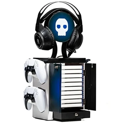 Bild av NUMSKULL Officiell Game Storage Tower, Controller Holder, Headset Stand för Xbox Series X och PS5, PS5 inspirerad, inspirerad