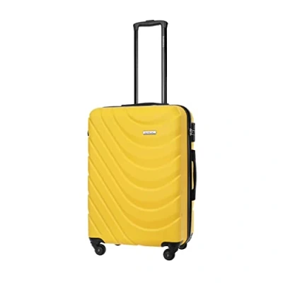 Bild av BARRENS Medium Suitcase Incheckningsbagage 67x46x26 cm 63 L Slagtåligt ABS material Cipher Lock resväska 4x360 hjul Hårdväska Flygbolagskompatibel Gul
