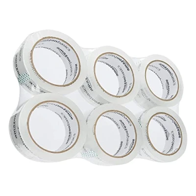 Bild av Amazon Basics Tejp för flytt, förvaring och paketering, 4,7 cm bredd x 49,9 meter längd, kristallklar, 6 pack