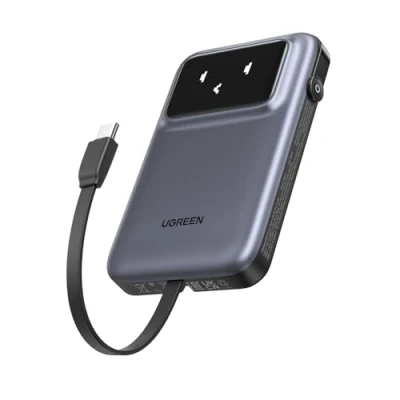 Bild av UGREEN Uno 10000mAh powerbank, bärbar laddare med 30W Max USB C snabbladdning, integrerad kabel, 1 och A, kompatibel iPhone 16/15/14/13/12 serien, Galaxy S24 Ultra mera