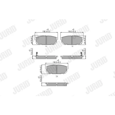 Bild av JURID 572549J Jeu de plaquettes frein avec indicateur d&#039;usure sans accessoires KIA: SORENTO 1